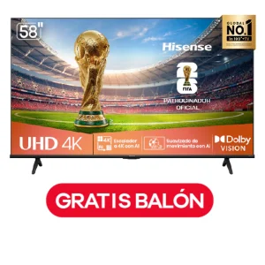 Televisor Hisense 58A6NV | 58" | 4K | HDMI | USB | Wi-Fi | Bluetooth